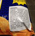 Jack 'N Jill – V Cut de Pommes Chips aux Saveurs de Fromage  – 60 grammes  (ingrédients)