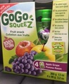 GoGo squeeZ - Pomme raisin - 4 x 90 grammes