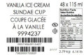 Wholesome Farms - Vanilla Ice Cream Sundae Cup (case) - 48 x 115 millilitre
