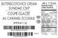 Butterscotch Ice Cream Sundae Cup 48 x 115 millilitre (case label)