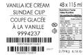 Coupe glacée à la vanille 48 x 115 milliltre (étiquette de caisse)
