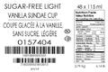 Sugar-Free Light Vanilla Sundae Cup 48 x 115 millilitre (case label)