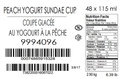Wholesome Farms - Peach Yogurt Sundae Cup (case) - 48 x 115 millilitre