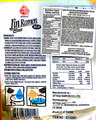 Ottogi brand Jin Ramen Mild, 600 grams - outer label - (back)