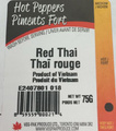 Veg-Pak: Hot Peppers - Red Thai	: 75 g