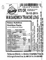 Betty - « W.W. sandwich tranche long » - 675 grammes