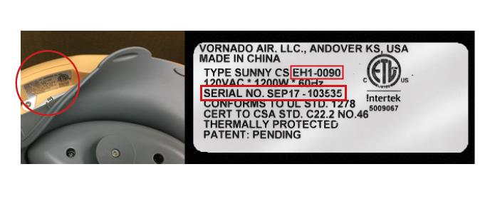 Vornado Air LLC rappelle les appareils de chauffage pour pouponnière  Vornadobaby Sunny CS
