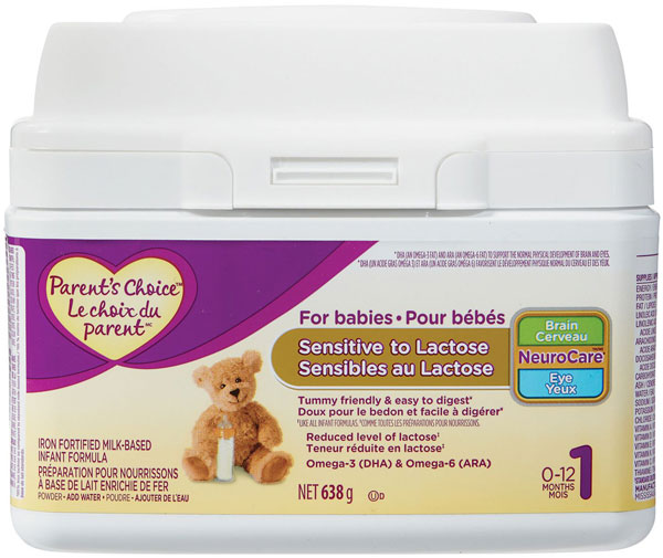 Parent's Choice brand Infant Formula for Babies Sensitive to Lactose  recalled due to Cronobacter spp. - Canada.ca