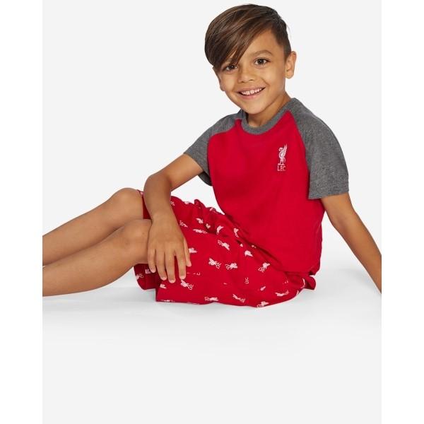 Ensemble de pyjama court LFC Juniors gris anthracite et rouge