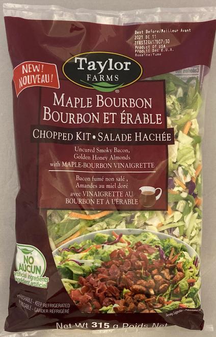 Taylor Farms brand Maple Bourbon Chopped Kit (salad) recalled due to Salmonella