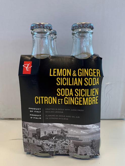 PC brand Lemon & Ginger Sicilian Soda - front