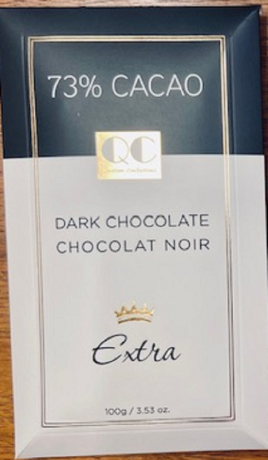 QC - Chocolat noir 73% cacao, extra - 100 grammes