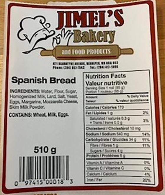 Spanish Bread - label