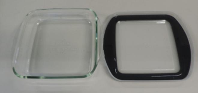 Plat de cuisson carré en verre PADERNO (1,7 pinte) avec couvercle