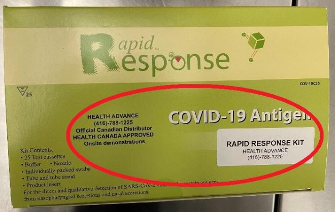 Counterfeit BTNX Rapid Response COVID-19 antigen rapid test kit photo 1