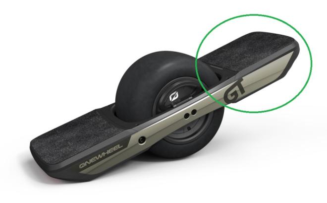 GT board with front footpad circled