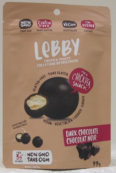 Lebby: Dark Chocolate Chickpea Snacks - 99 g