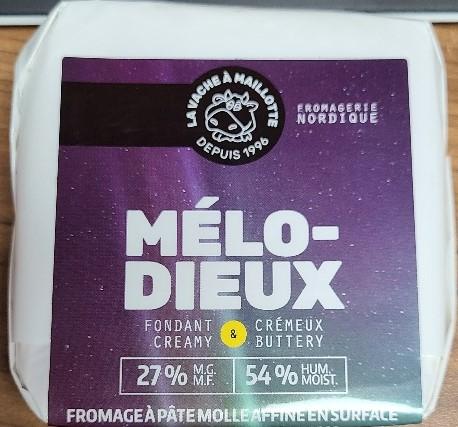 La Vache à Maillotte brand Mélo-Dieux formage à pâte molle affiné en surface, 270g - front