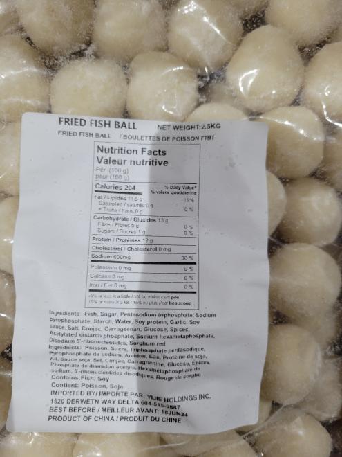Fried Fish Ball - 2.5 kg - label