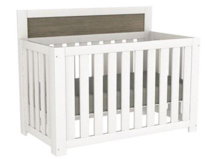 Alex Baby Crib, Convertible 4 in 1 Design – Light grey and white