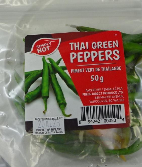 Simply Hot - Thai Green Peppers Piment vert de Thailande - 50g - Front