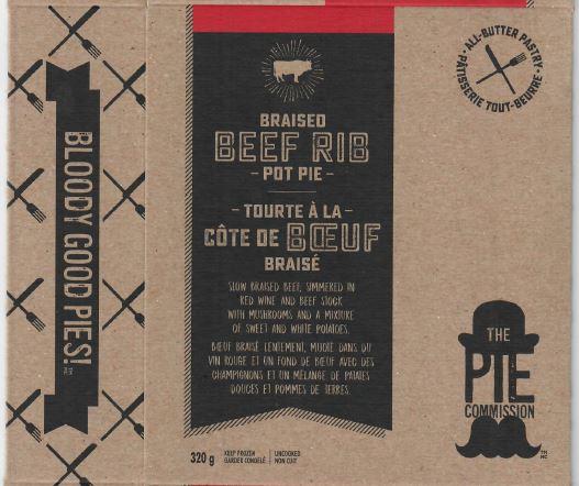 The Pie Commission - Braised Beef Rib Pot Pie - 320 g - Front