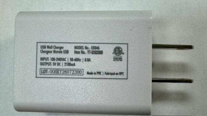 Étiquette de notation du chargeur USB elink 2.1A