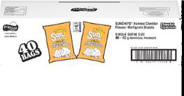 Frito Lay SunChips Multirgrains Harvest Cheddar Snacks 40 packs front