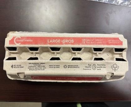 Compliments - Large Size White Eggs - 12 eggs -Top