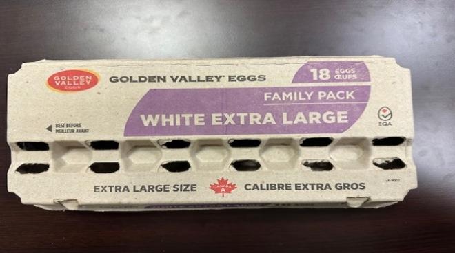 Golden Valley Eggs - White Extra Large Size Eggs  - 18 eggs - Top