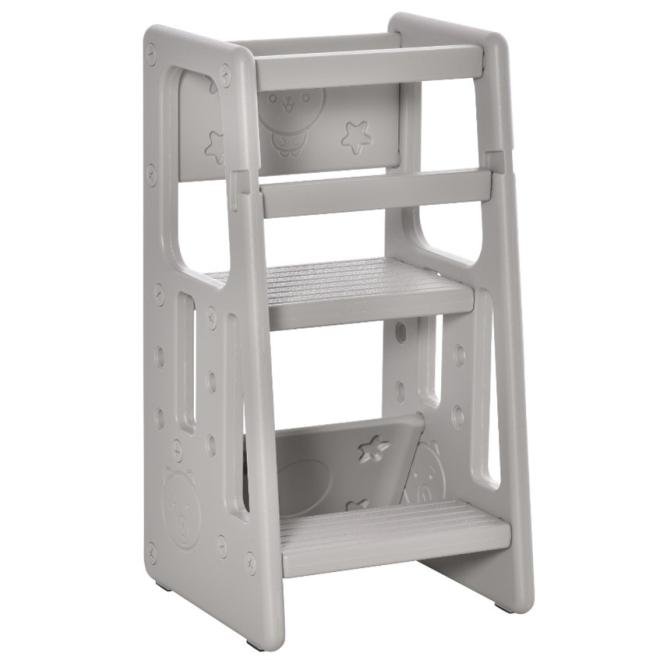 Tabouret Qaba pour enfants à 2 marches gris